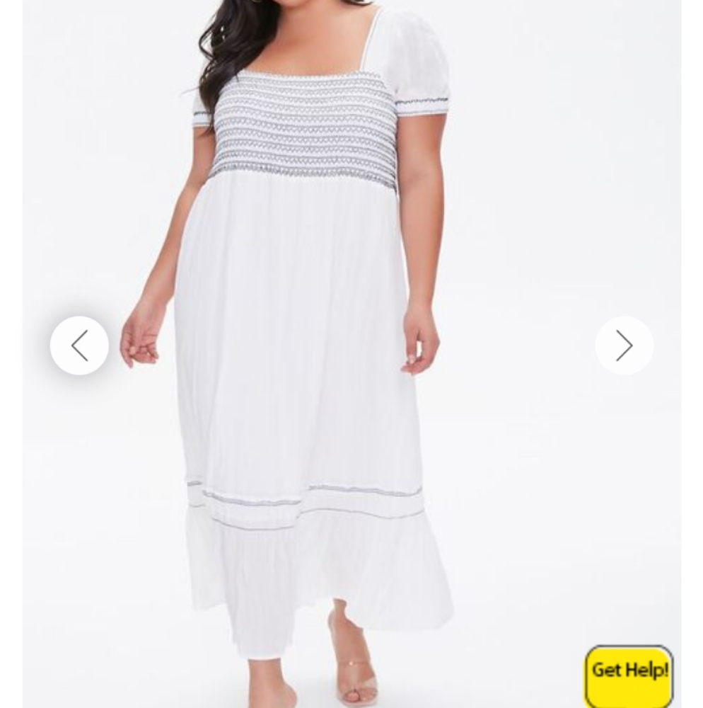 NWT Cream and Navy Blue Maxi Dress Size 1X or Size 2X
